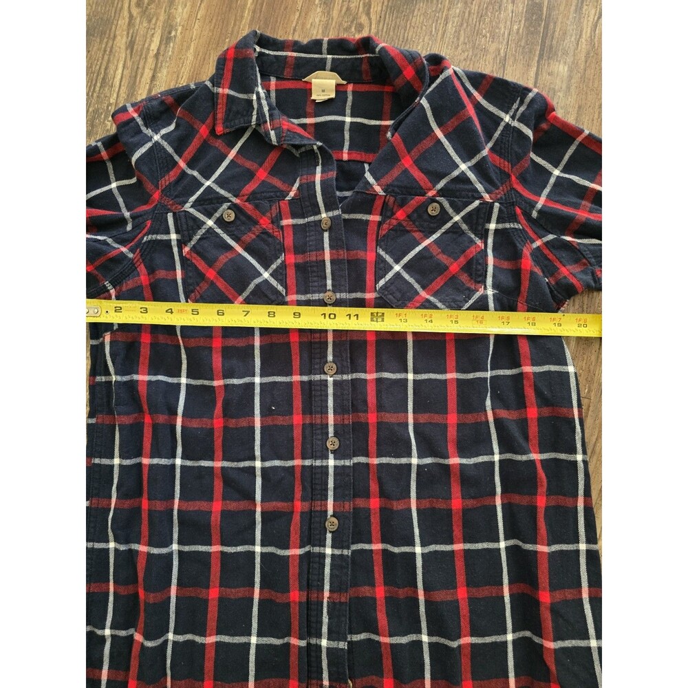 Duluth Trading Co Womens Flannel Shirt Red & Blue Plaid Button Up Size M - Picture 4 of 5